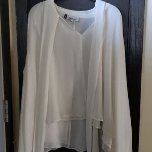 Off white frilly shirt
